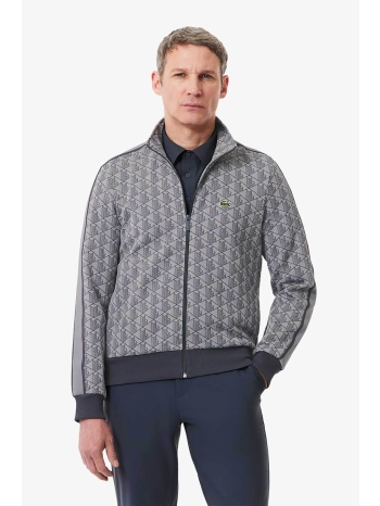 lacoste ανδρική ζακέτα φούτερ με all-over monogram print
