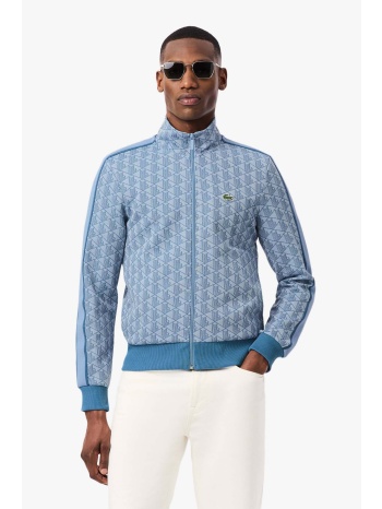 lacoste ανδρική ζακέτα φούτερ με all-over monogram print