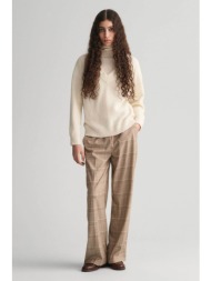 gant γυναικείο παντελόνι με all-over checked pattern και ελαστική μέση - 4150284 μπεζ