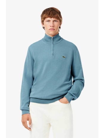 lacoste ανδρικό πουλόβερ με 1/2 φερμουάρ και κεντημένο