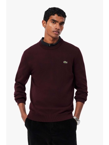 lacoste ανδρικό πουλόβερ με κεντημένο λογότυπο regular fit