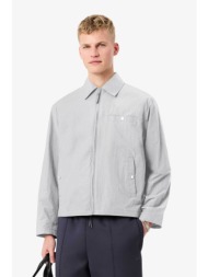 lacoste ανδρικό αδιάβροχο jacket με γιακά - bh1205 γκρι ανοιχτό