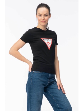 guess γυναικείο t-shirt με triangle logo print slim fit 