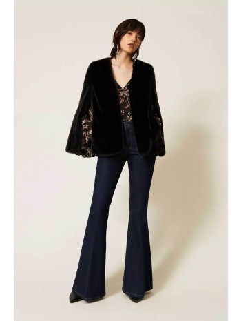 twinset γυναικείο παντελόνι flared fit - 262tp2900 μπλε