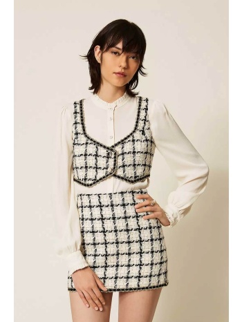 twinset γυναικεία mini φούστα με tweed ύφασμα - 262tp2751