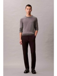 calvin klein ανδρικό παντελόνι chino σατέν slim fit - lv04ld613g μαύρο
