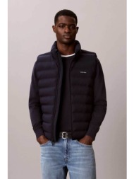 calvin klein ανδρικό αμάνικο μπουφάν αδιάβροχο καπιτονέ με monogram - lv04lg504g μπλε σκούρο