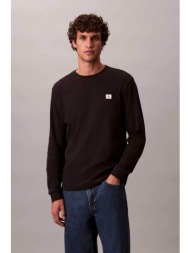 calvin klein jeans ανδρική μακρυμάνικη μπλούζα με waffle pattern και monogram regular fit - lv040em2