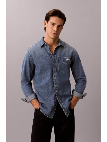 calvin klein jeans ανδρικό denim πουκάμισο με λογότυπο