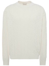 calvin klein jeans ανδρικό πουλόβερ με all-over monogram στην πλέξη relaxed fit - lv04re301g εκρού