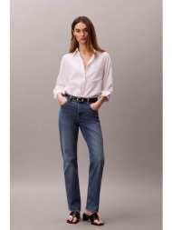 calvin klein jeans γυναικείο ψηλόμεσο τζιν παντελόνι πεντάτσεπο straight fit - lv047f711g denim blue