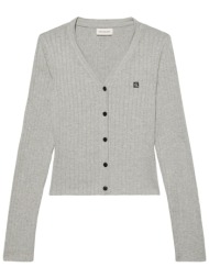calvin klein jeans γυναικεία ζακέτα ribbed με v slim fit - lv047g339g γκρι