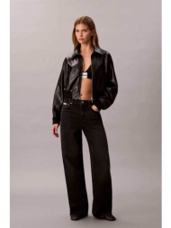 calvin klein jeans γυναικείο ψηλόμεσο τζιν παντελόνι πεντάτσεπο wide leg - lv047e700g μαύρο