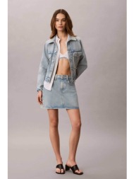 calvin klein jeans γυναικεία mini φούστα denim πεντάτσεπη a-line - lv047g727g denim blue ανοιχτό