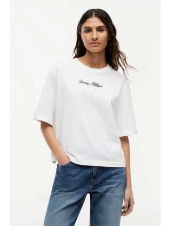 tommy hilfiger γυναικείο t-shirt με λογότυπο relaxed fit 
