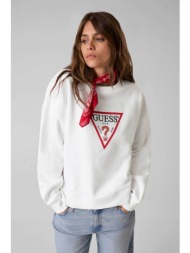 guess γυναικεία μπλούζα φούτερ με λογότυπο oversized fit - w4yq00kc811 λευκό