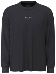 guess ανδρική μπλούζα φούτερ με λογότυπο oversized fit - m6yi30k4181 μαύρο
