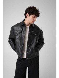 guess ανδρικό jacket faux leather - m6yl45w3368 μαύρο