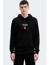 guess ανδρική μπλούζα φούτερ με κουκούλα και κεντημένο λογότυπο regular fit - m6rq26kcpr1 μαύρο