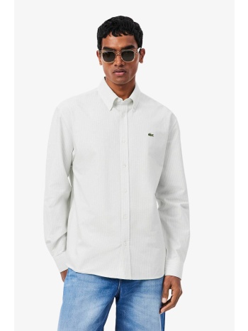 lacoste ανδρικό πουκάμισο oxford button down με ριγέ σχέδιο