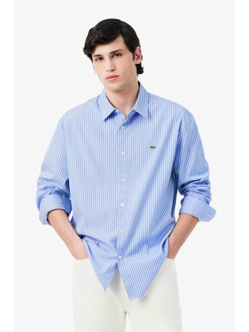 lacoste ανδρικό πουκάμισο με ριγέ σχέδιο και κεντημένο