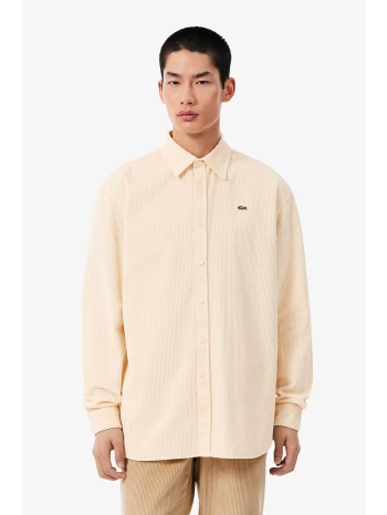 lacoste ανδρικό κοτλέ πουκάμισο με κεντημένο λογότυπο