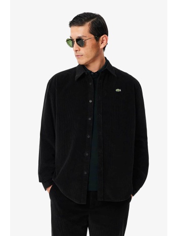 lacoste ανδρικό κοτλέ πουκάμισο με κεντημένο λογότυπο