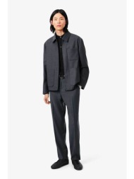 lacoste ανδρικό μάλλινο επίσημο παντελόνι regular fit - hh0410 γκρι σκούρο