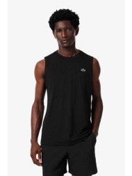 lacoste ανδρική αμάνικη μπλούζα πικέ με λογότυπο classic fit - th0180 μαύρο