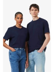 lacoste unisex t-shirt με ανάγλυφο λογότυπο classic fit - th0753 μπλε σκούρο