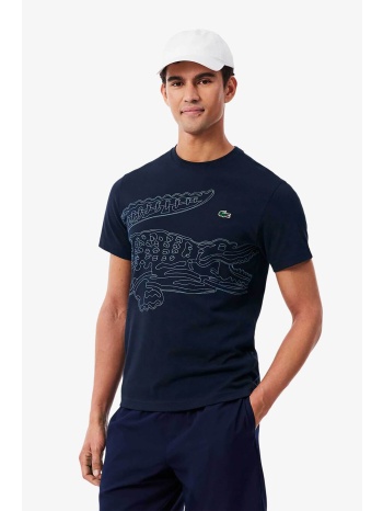 lacoste ανδρικό t-shirt με crocodile print regular fit 