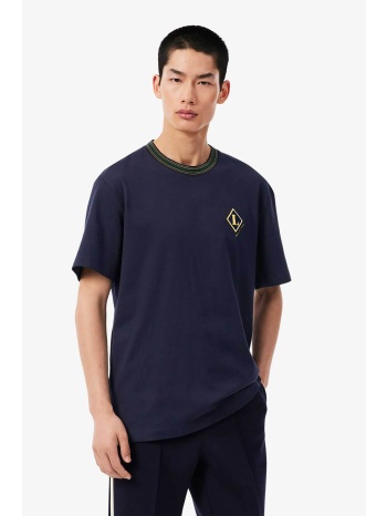 lacoste ανδρικό t-shirt με monogram badge classic fit 