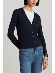 lauren ralph lauren γυναικεία ζακέτα πλεκτή με κεντημένο λογότυπο - 200b22260001 μπλε σκούρο