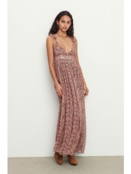 ba&sh γυναικείο maxi φόρεμα αμάνικο με floral print `madison` - 1e22madi μπεζ