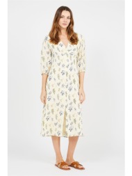 ba&sh γυναικείο midi φόρεμα σεμιζιέ με floral print `aris` - 1e22aris εκρού