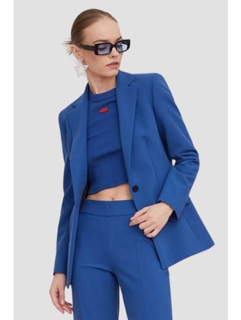 hugo boss γυναικείο σακάκι μονόχρωμο με contrast logo patch σε προσφορά