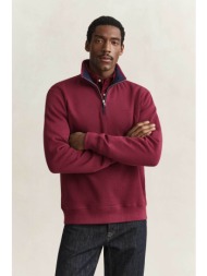 gant ανδρική μπλούζα φούτερ ribbed με 1/2 φερμουάρ και κεντημένο λογότυπο regular fit - 2067160 μπορ