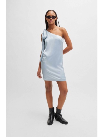 hugo boss γυναικείο mini φόρεμα μονόχρωμο με ασύμμετρη σε προσφορά
