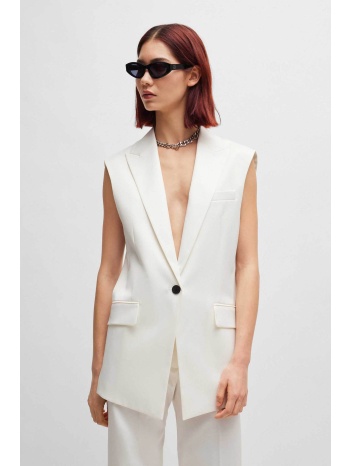 hugo boss γυναικείο σακάκι αμάνικο μονόχρωμο με contrast σε προσφορά
