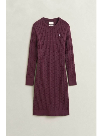 gant γυναικείο πλεκτό mini φόρεμα με cable knit pattern και