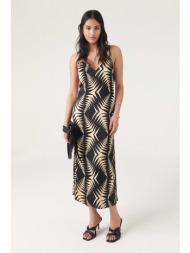 ba&sh γυναικείο midi slip φόρεμα με all-over graphic two-tone print `napi` - 1e23napi μαύρο