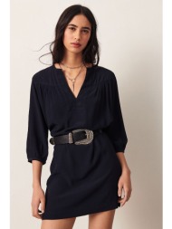 ba&sh γυαικείο mini φόρεμα μονόχρωμο με μανίκι 3/4 `tilda` - 1e22tild μπλε σκούρο