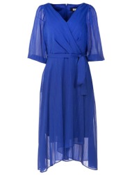 dkny γυναικείο midi φόρεμα με μεταλλικό νήμα - dd2jm570 μπλε ηλεκτρίκ