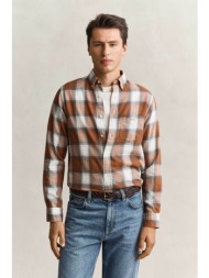 gant ανδρικό πουκάμισο flannel button down με καρό σχέδιο και τσέπη με κεντημένο λογότυπο regular fi
