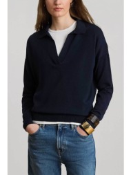 lauren ralph lauren γυναικεία μπλούζα πλεκτή με πόλο γιακά - 200p14056003 μπλε σκούρο