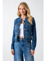 guess γυναικείο denim jacket μάο regular fit `ivy` - w6yn03d1341 denim blue