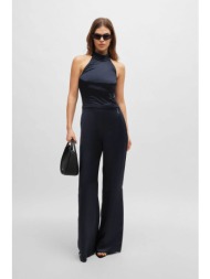 hugo boss γυναικεία ολόσωμη φόρμα μονόχρωμη με σατέν όψη και μεταλλικό λογότυπο `κetania-1` - 505108