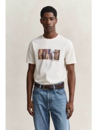 gant ανδρικό t-shirt με graphic print regular fit - 2003449 κρέμ