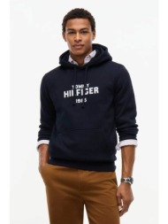 tommy hilfiger ανδρική μπλούζα φούτερ με κουκούλα και κεντημένο λογότυπο regular fit - mw0mw44937 σκ