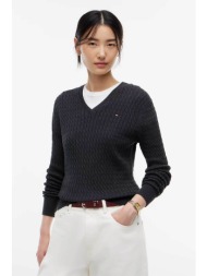 tommy hilfiger γυναικείο πουλόβερ με cable knit pattern και κεντημένο λογότυπο regular fit - ww0ww44